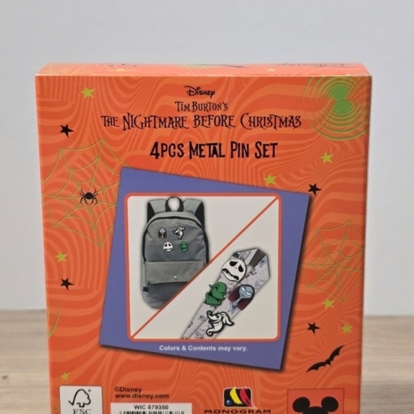 Nightmare before Christmas disney 4 piece metal pin set new - Picture 2 of 3
